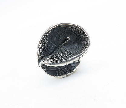 925 Sterling Silver  Vintage Oxidized Sculpted Statement Ring Sz 8.5  RG5807