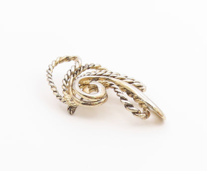 NAPIER 925 Sterling Silver  Vintage Shiny Rope Twist Swirl Brooch Pin  BP5511