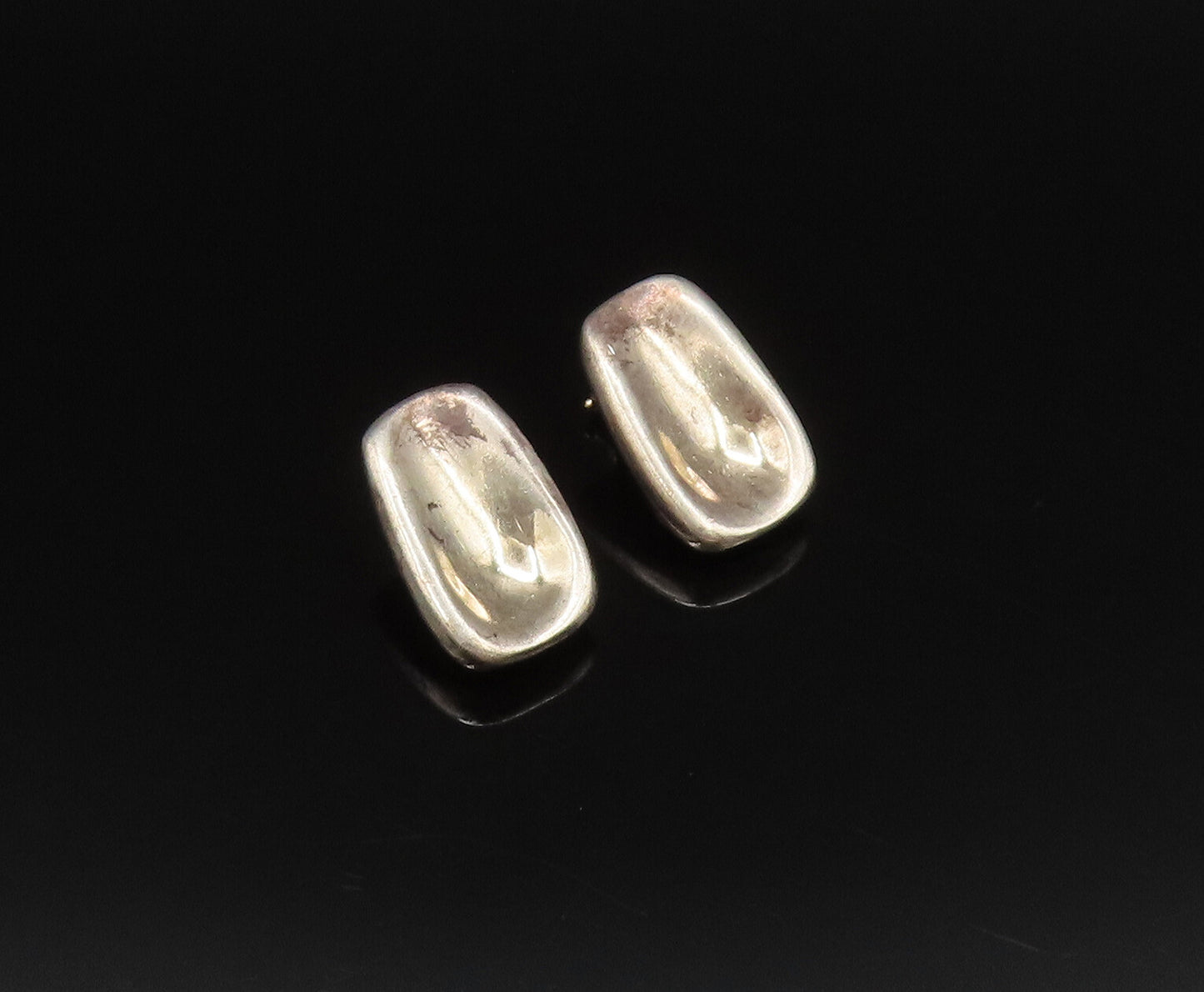 RLM 925 Silver  Vintage Minimalist Concave Non Pierced Earrings  EG12015