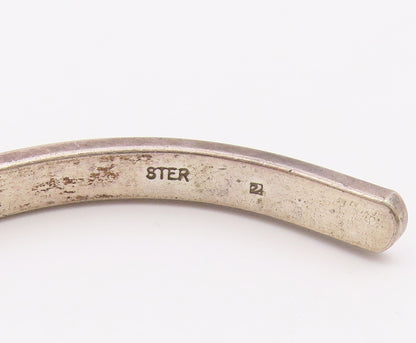 925 Sterling Silver  Vintage Follow Your Instincts Cuff Bracelet  BT9176