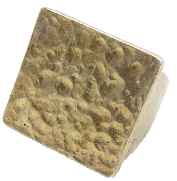925 Sterling Silver  Vintage Hammered Square Statement Ring Sz 10  RG12434