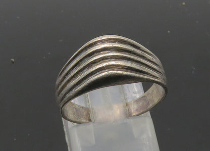 925 Sterling Silver  Vintage Shiny Ribbed Dome Band Ring Sz 7  RG20843