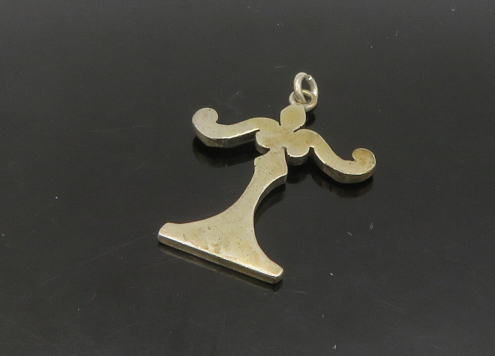 MIDDLE EAST 925 Sterling Silver  Vintage Woman Figure Motif Pendant  PT18854