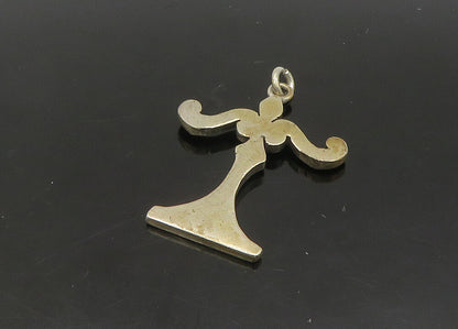 MIDDLE EAST 925 Sterling Silver  Vintage Woman Figure Motif Pendant  PT18854