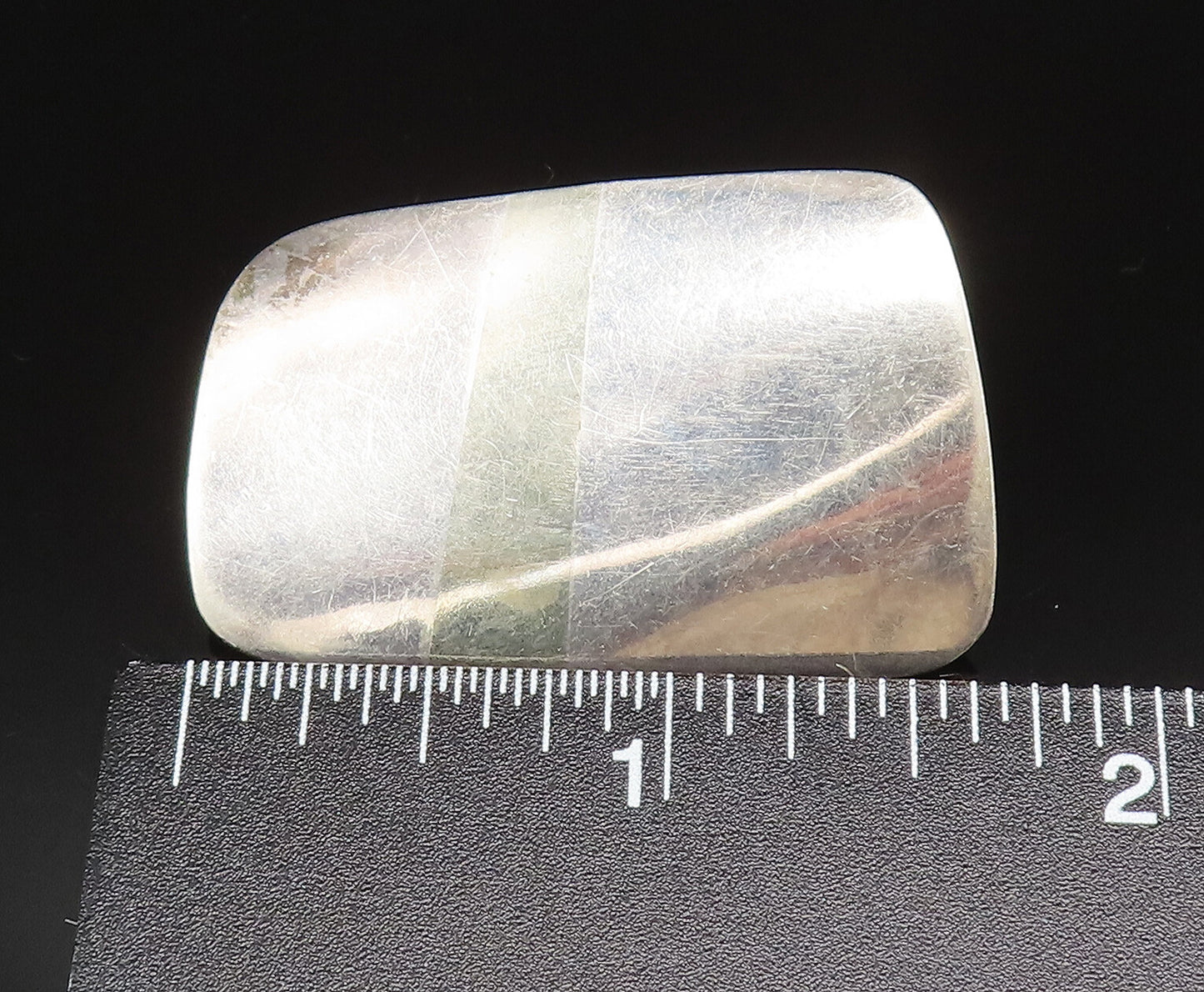 DESIGNER 925 Sterling Silver Vintage Minimalist Flat Abstract Earrings EG11896