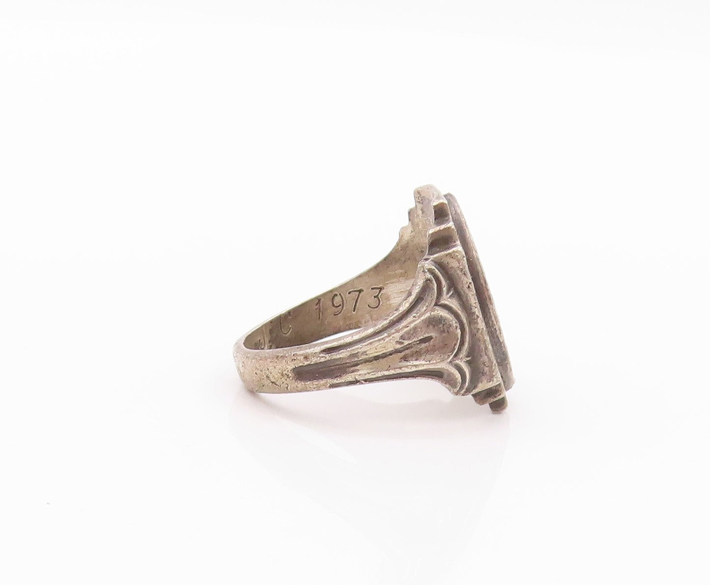 925 Sterling Silver Vintage Ring DIEGES & CLUST Enameled School  SZ 8  RG32221