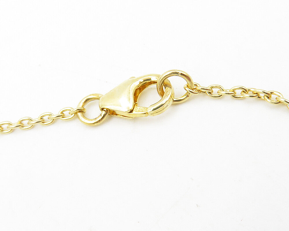925 Sterling Silver Garnet & Multi Stone Gold Plated Chain Necklace NE1954