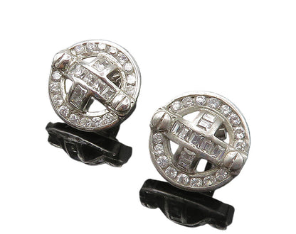 925 Sterling Silver  Vintage Sparkling Cubic Zirconia Drop Earrings  EG11137