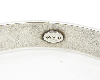 GERARD YOSCA 925 Silver  Vintage Cabochon White Onyx Bangle Bracelet  BT6977