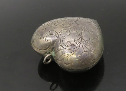 925 Sterling Silver  Vintage Hollow Floral Vine Love Heart Pendant  PT18865
