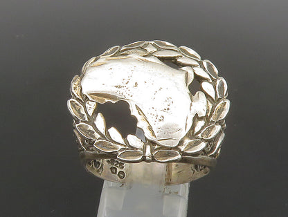 EUROPEAN 925 Silver  Vintage Abstract Cut Out Leaf Scroll Ring Sz 11  RG24396