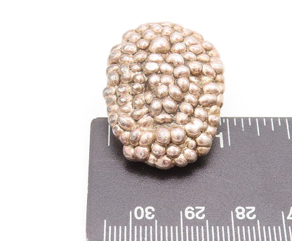 ISRAEL 925 Sterling Silver  Vintage Brutalist Beaded Large Earrings  EG12755