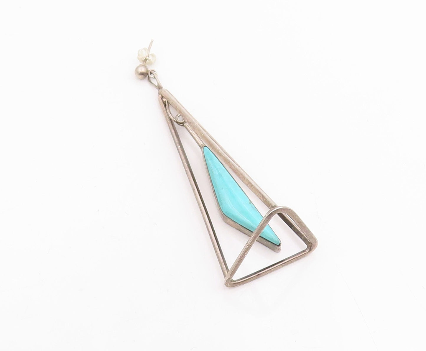 925 Sterling Silver Vintage Earrings NAVAJO Turquoise Single Pieces  EG14302