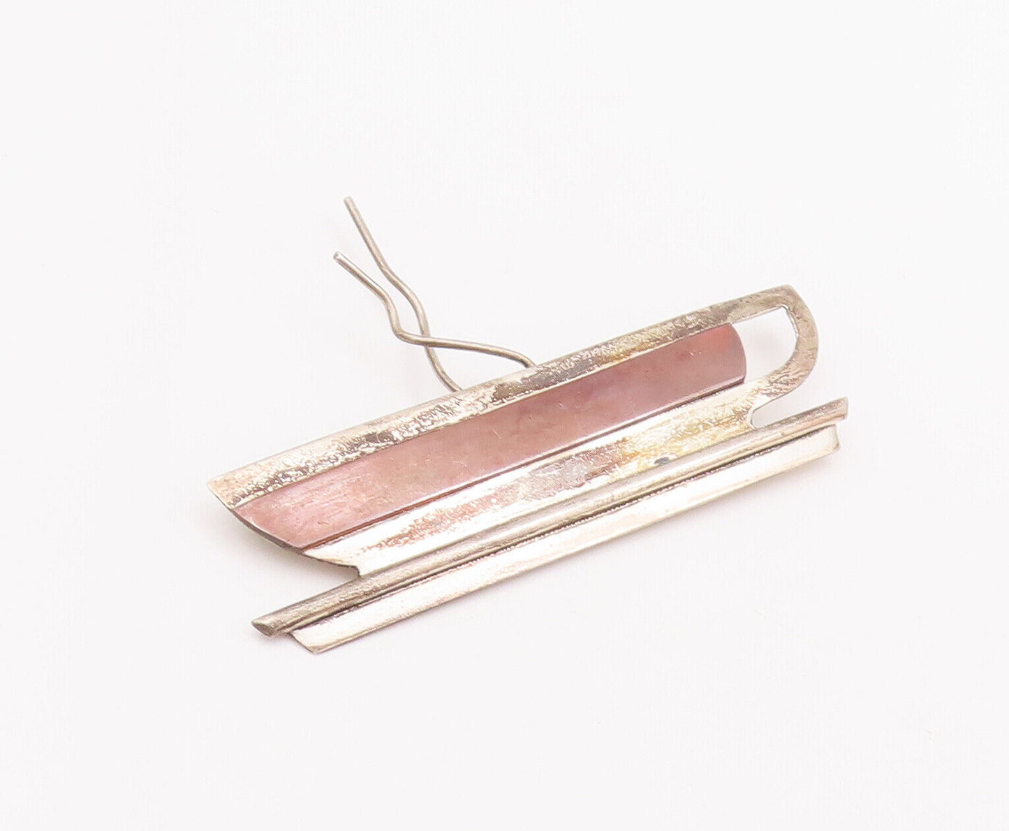 925 Sterling Silver Vintage Brooch Pin Designer Solid Cup of Hot Coffee  BP10938