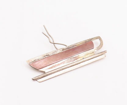 925 Sterling Silver Vintage Brooch Pin Designer Solid Cup of Hot Coffee  BP10938