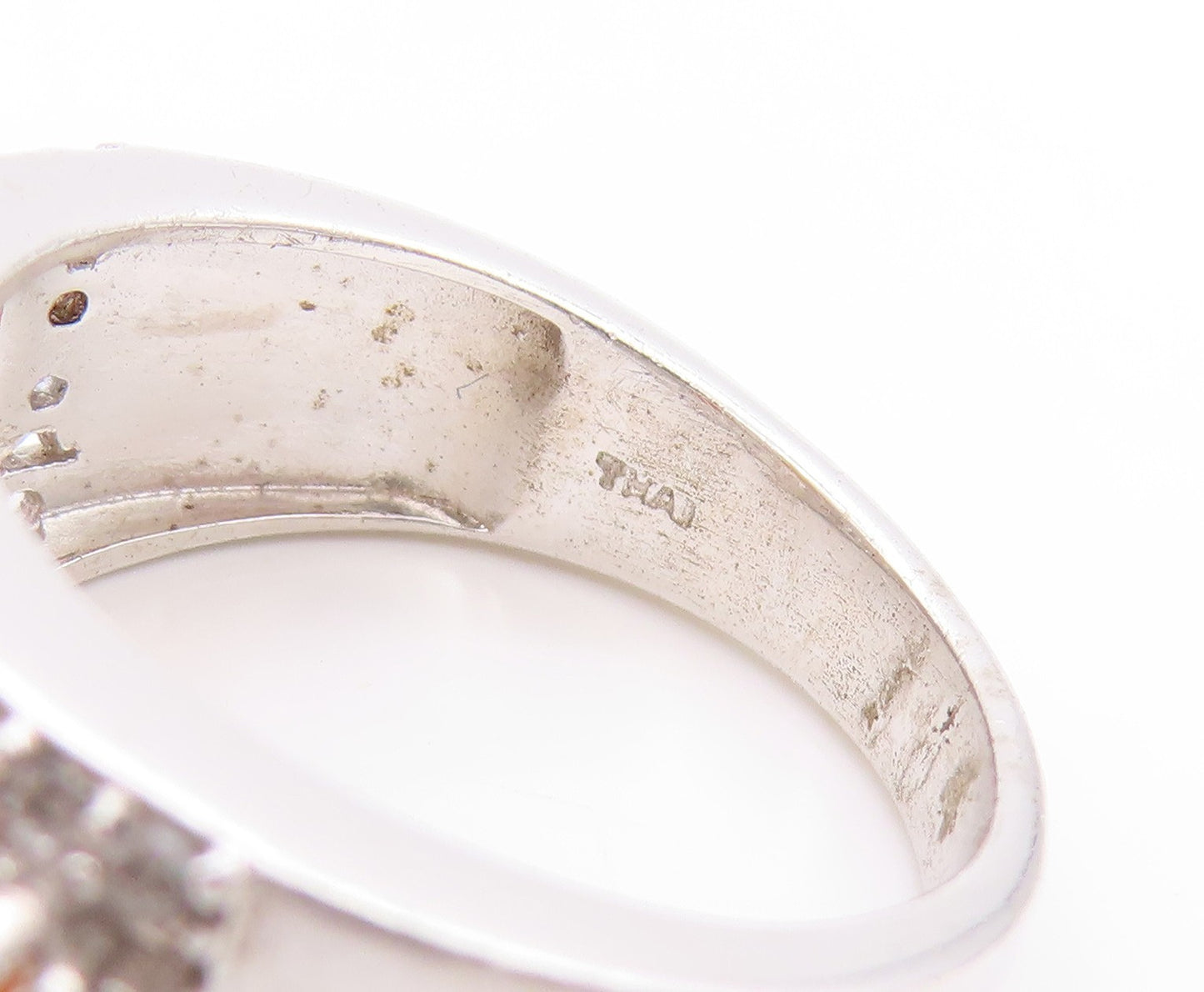 925 Sterling Silver Vintage Ring Opal & Tanzanite Statement Band  Sz 6  RG33620