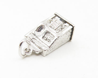 925 Sterling Silver  Vintage Petite Shiny Slot Machine Drop Pendant  PT9331