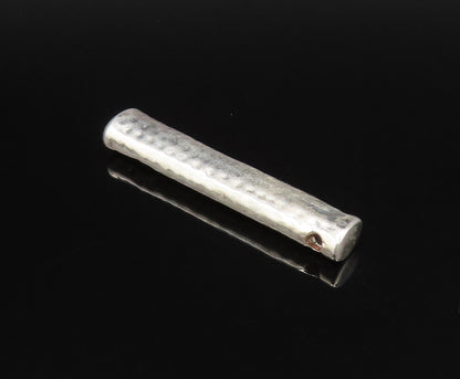 925 Silver  Vintage Minimalist Cubic Zirconia Hammered Bar Pendant  PT21847