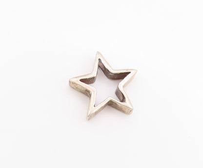 925 Sterling Silver Vintage Pendant Open Origami Star Cut Out Design  PT24996
