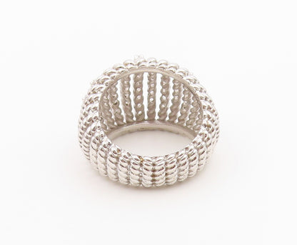 925 Sterling Silver Vintage Ring Round CZ Twisted Cable Band  Sz 7.5  RG36512