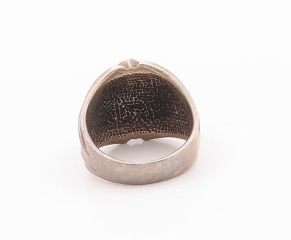 925 Sterling Silver Vintage Ring Dark Tone Large Heavy Cross  SZ 8.5  RG32253