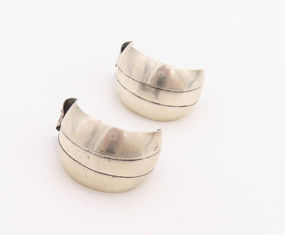 925 Sterling Silver Vintage Earrings ROBERT HENION Broad Open Hoops  EG13170