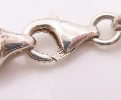 925 Sterling Silver Vintage Necklace Classic Multi Strand Woven Chain  NE4777