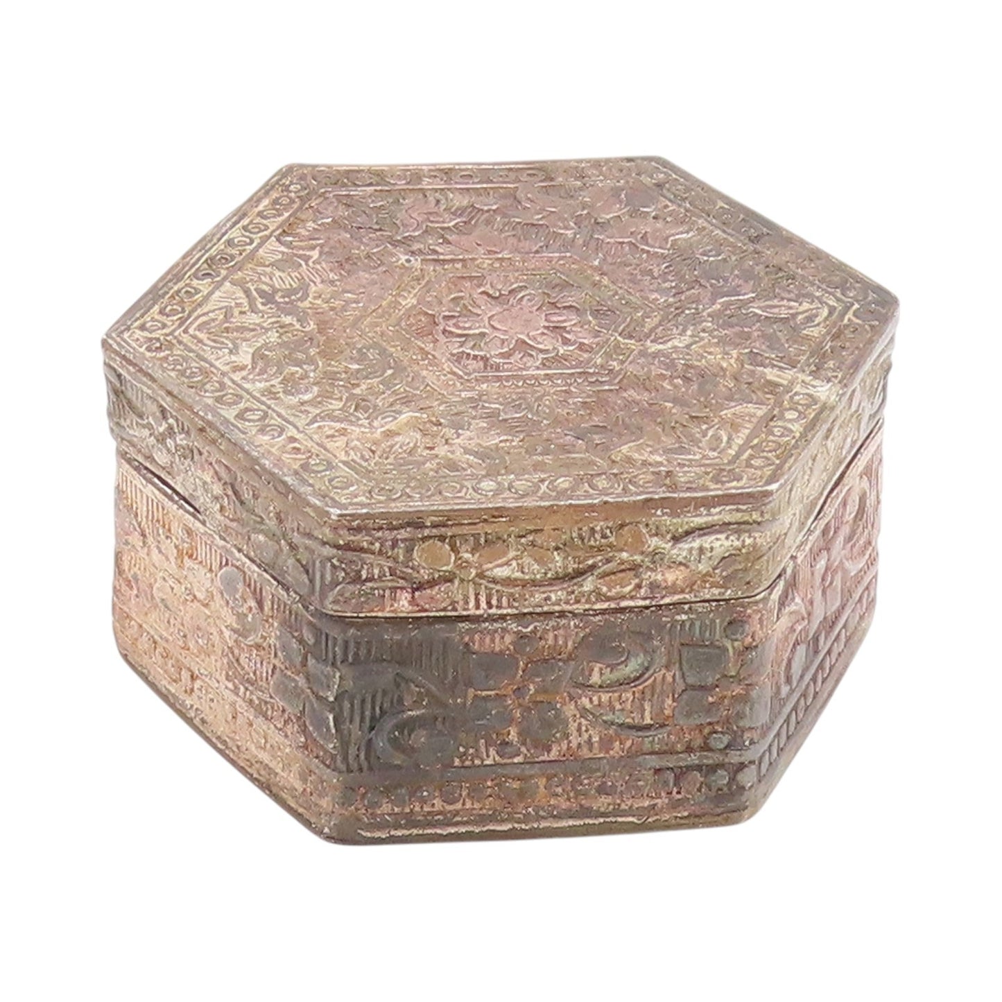 925 Sterling Silver Vintage Jewelry Box Engraved Floral Design OPENS  TR3978