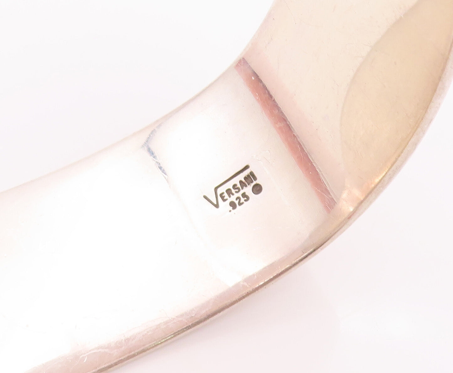 925 Sterling Silver Vintage Bracelet VERSANI Minimalist Square Bangle  BT10454