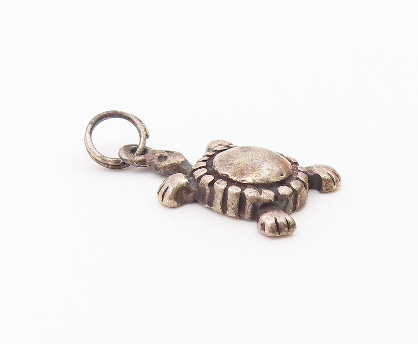 925 Sterling Silver  Vintage Dark Tone Turtle Animal Motif Pendant  PT17871