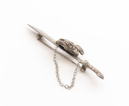 925 Sterling Silver Vintage Brooch Korda Thief of Bagdad Scimitar Pin  BP12672