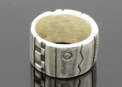 DESIGNER 925 Sterling Silver  Vintage Patterned Band Ring Sz 5.5  RG20888