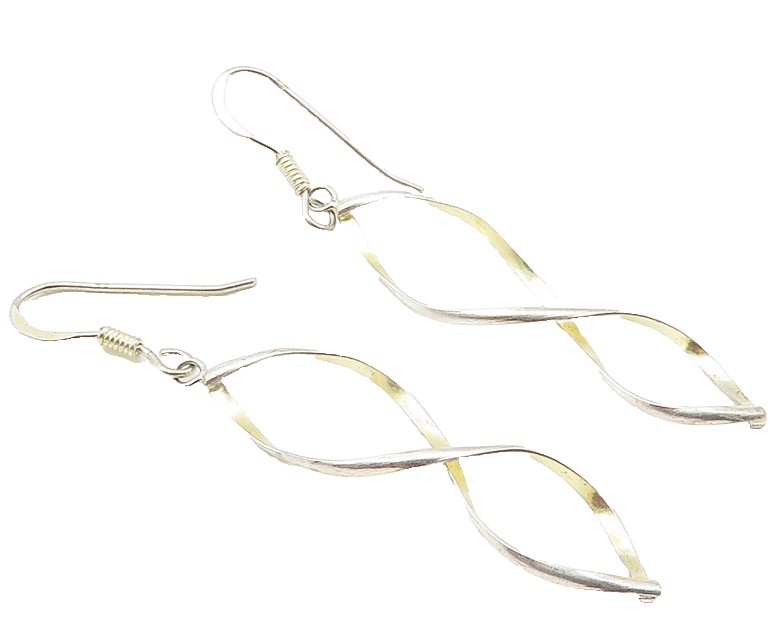 925 Sterling Silver  Shiny Polished Infinity Loop Dangle Earrings  EG5669