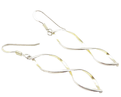 925 Sterling Silver  Shiny Polished Infinity Loop Dangle Earrings  EG5669