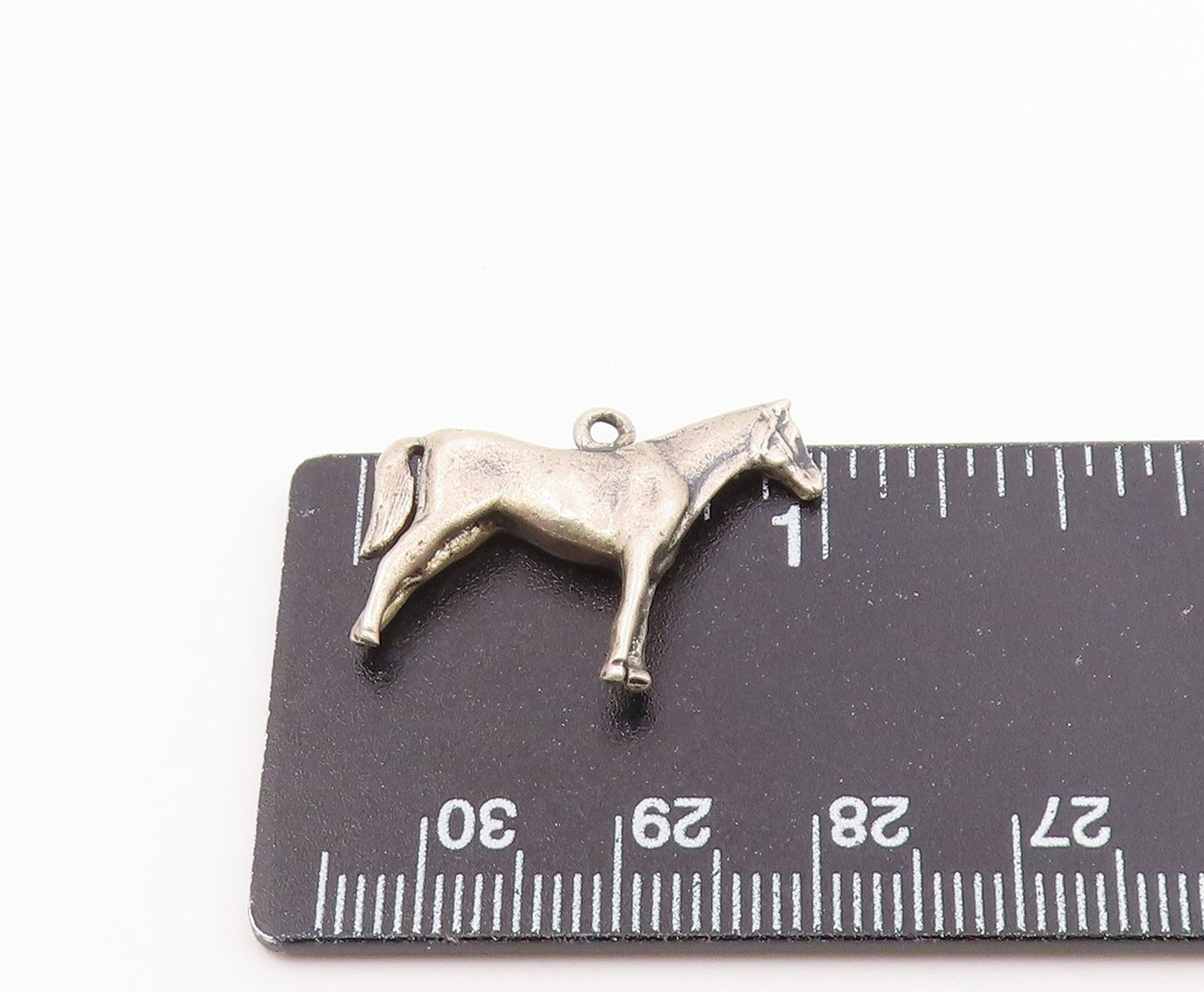 925 Sterling Silver  Vintage Shiny Sanding Horse Animal Motif Pendant  PT19390