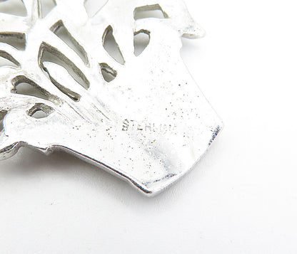 925 Sterling Silver  Vintage Sparkling Flower Pot Motif Brooch Pin  BP1106