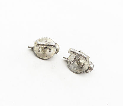 LUSTIG 925 Sterling Silver  Vintage Modernist Oxidized Cufflinks  TR1583