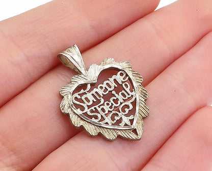 PERU 925 Sterling Silver  Vintage Someone Special Love Heart Pendant  PT3603