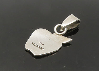 MEXICO 925 Sterling Silver  Vintage Shiny Apple Etched Detail Pendant  PT17486