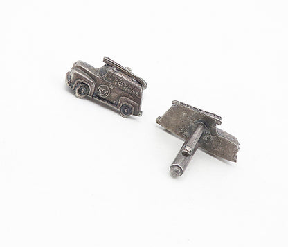 925 Sterling Silver  Vintage Antique RCA Service Car Motif Cuff Links  TR1303