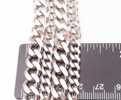 925 Sterling Silver Vintage Necklace PIANEGONDA Curb Chains Ring Links  NE4257