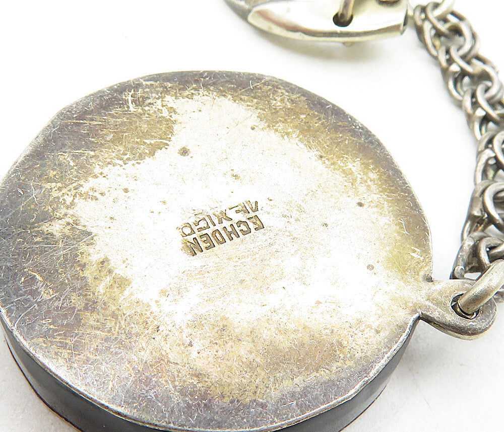 MEXICO 925 Sterling Silver  Vintage Three Tone Bull Rider Key Chain  TR1562
