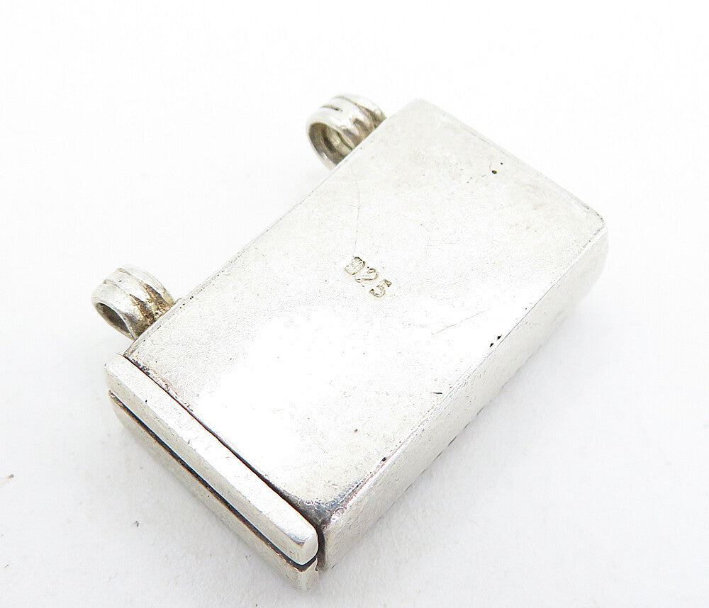 925 Sterling Silver  Vintage Cubic Zirconia Swirl Pendant (OPENS)  PT4435