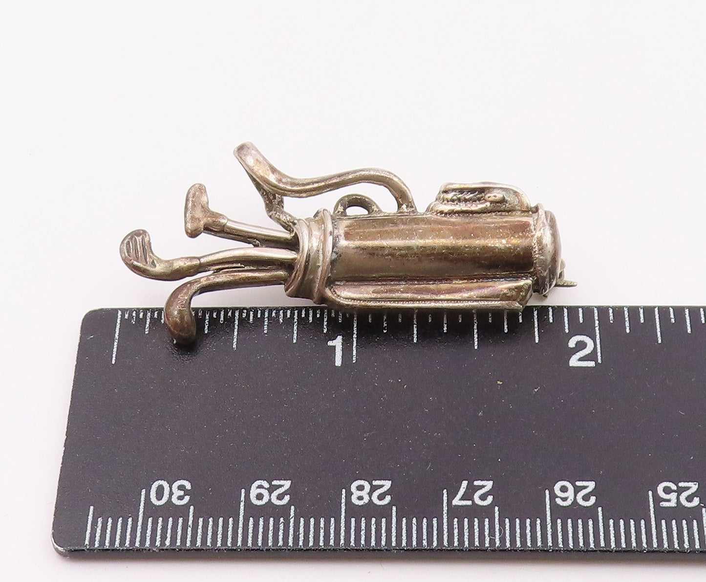 MEXICO 925 Silver  Vintage Bag Of Golf Clubs Sports Motif Brooch Pin  BP8905