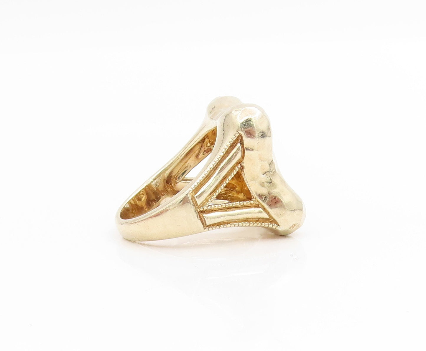 925 Sterling Silver Vintage Ring Gold Plated JUDITH JACK Band  Sz 7.5  RG34447