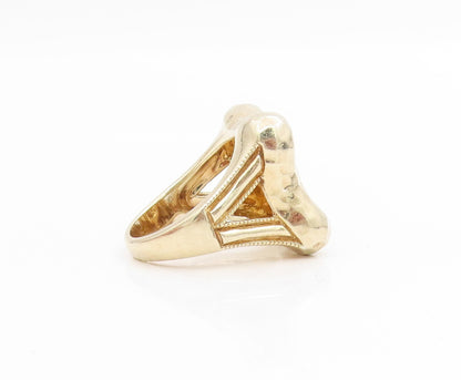 925 Sterling Silver Vintage Ring Gold Plated JUDITH JACK Band  Sz 7.5  RG34447