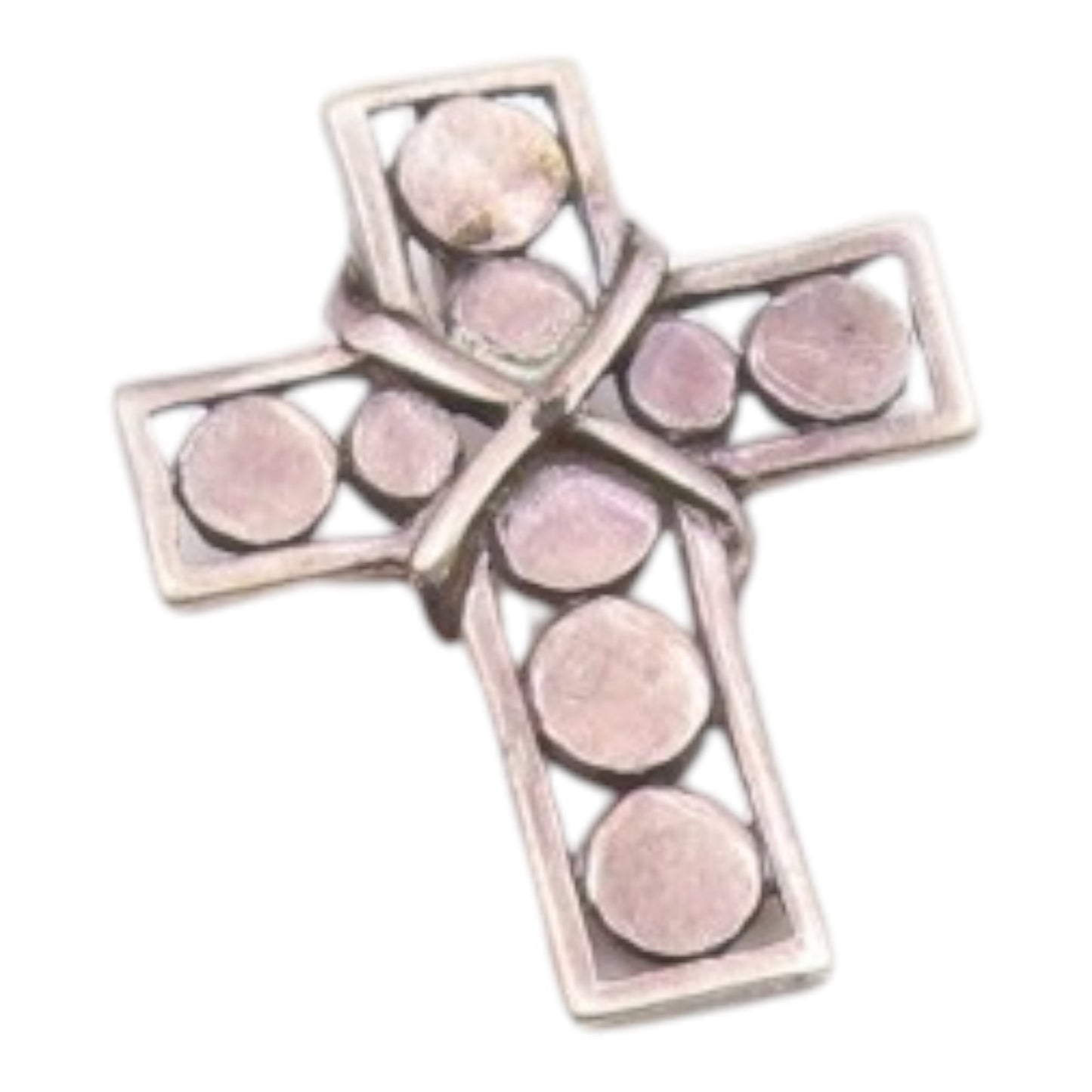 925 Sterling Silver  Vintage Petite Wrapped Religious Cross Pendant  PT16116