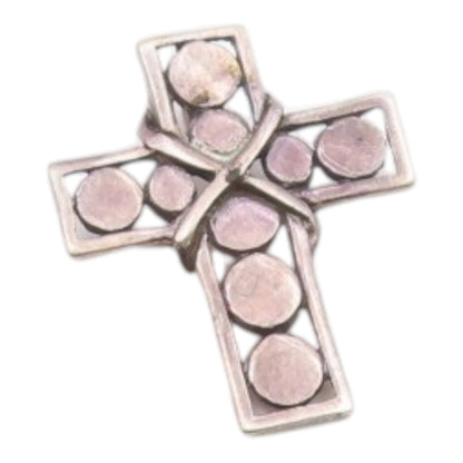 925 Sterling Silver  Vintage Petite Wrapped Religious Cross Pendant  PT16116