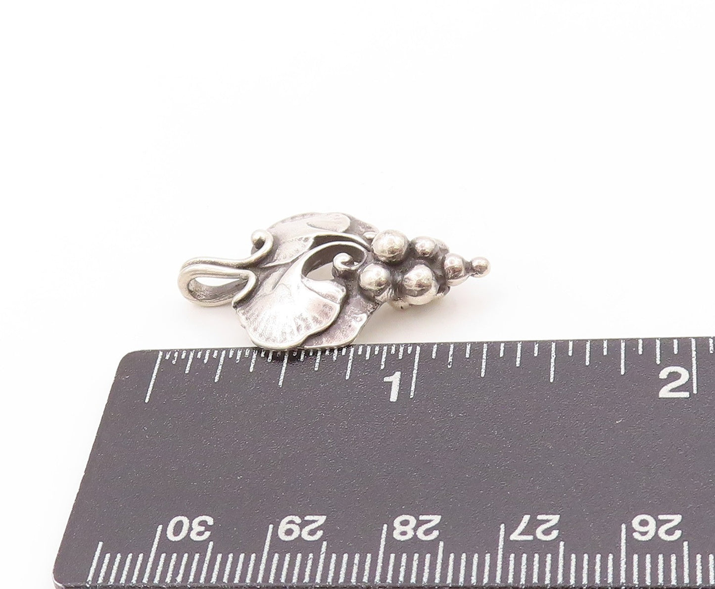 925 Sterling Silver Vintage Pendant GEORG JENSEN DENMARK Bunch Of Grapes PT24191