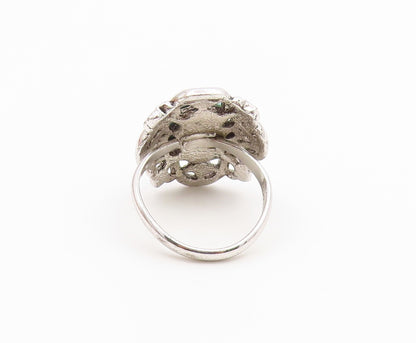 925 Sterling Silver Vintage Ring SARAH COVENTRY Turquoise Flower  Sz 10  RG36801